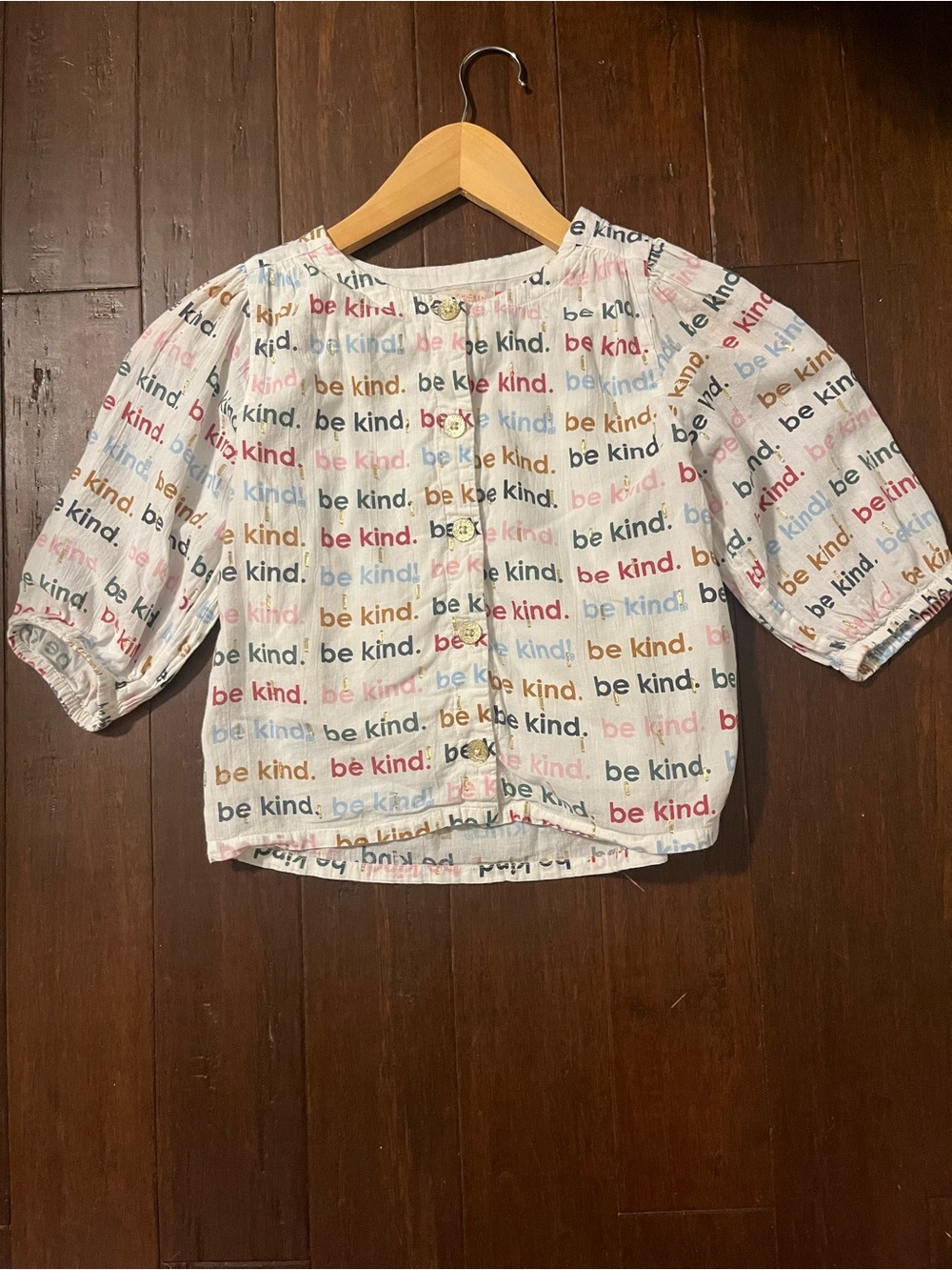 Pink Chicken White 'Be Kind' Multicolor Button-Front Top